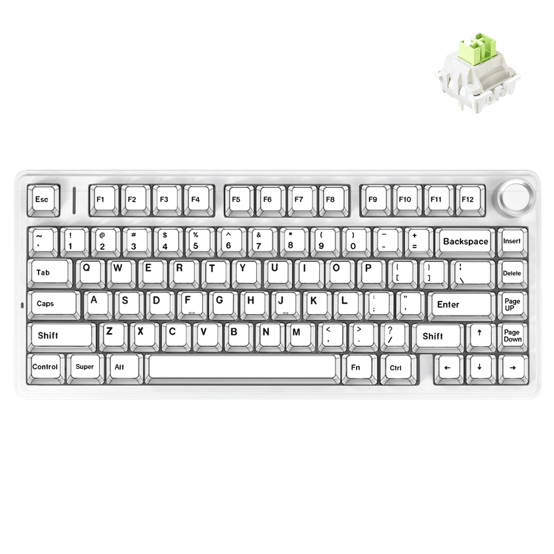 AJAZZ AK820 Tastiera meccanica cablata 75% TKL, hot-swap, montaggio su guarnizione, luce bianca