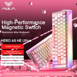 68Ultra Electroplated Pink【Pink Emperor Magnetic Switch】Carbon Fiber Positioning Plate