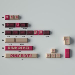 Red Pink Pixel Bold Modifier Keys