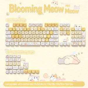 [Flower Season Meow] Keycap – Single-Sided Dye-Sub