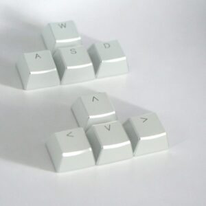 Silbernes WASD-Tastenset (4 Tasten) + Pfeiltastenset (4 Tasten)