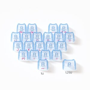 09 MAO Cat [Stampa laterale a cuore, PC trasparente blu] 21 pezzi