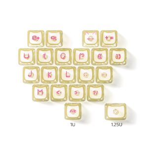 22 MAO Cat [Top-Print Heart Transparent Yellow PC] 21 pezzi