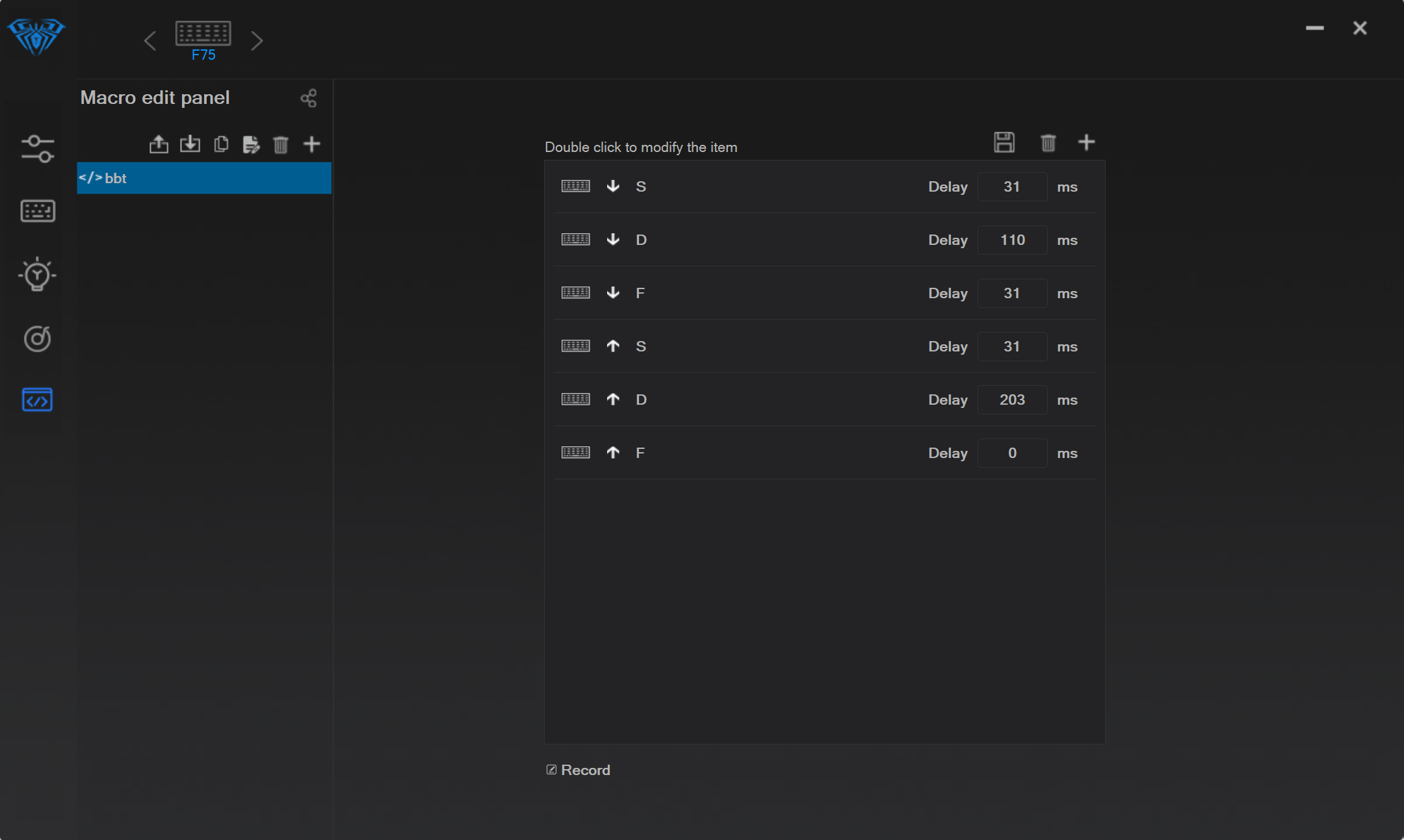 AULA macro configuration tool
