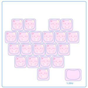 【Poudre pailletée en forme de cœur Lazy Cat】21 pièces