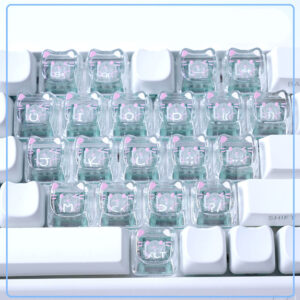 【Poudre scintillante transparente en forme de cœur de chat paresseux】21 pièces