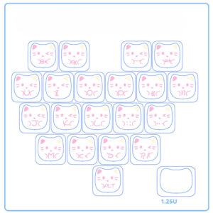 【Cœur de chat paresseux transparent】 21 pièces