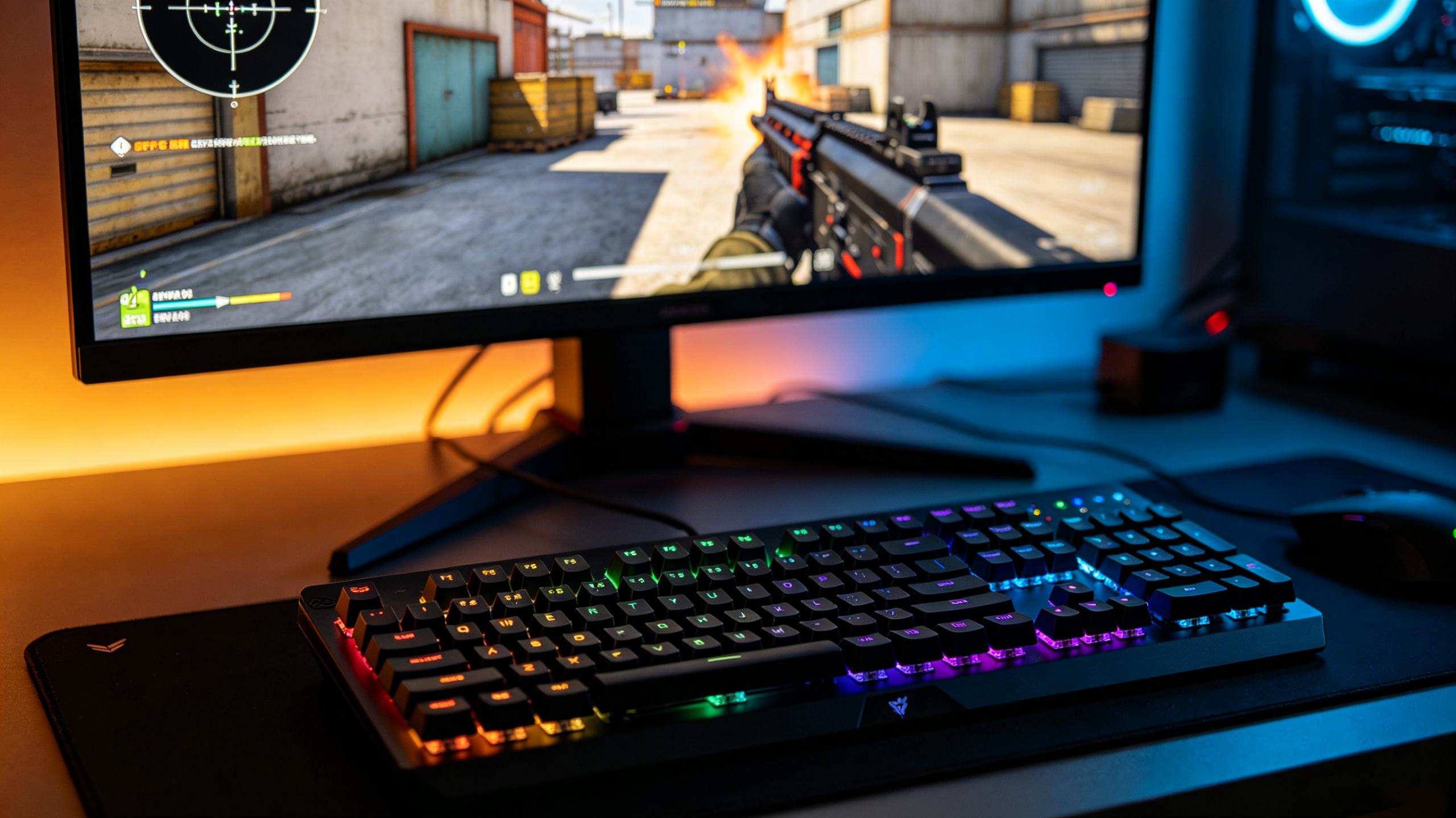 Configuración de teclado para juegos de baja latencia para juegos FPS