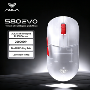 Mist Transparent White   Wireless Tri mode   Dual 8K Version